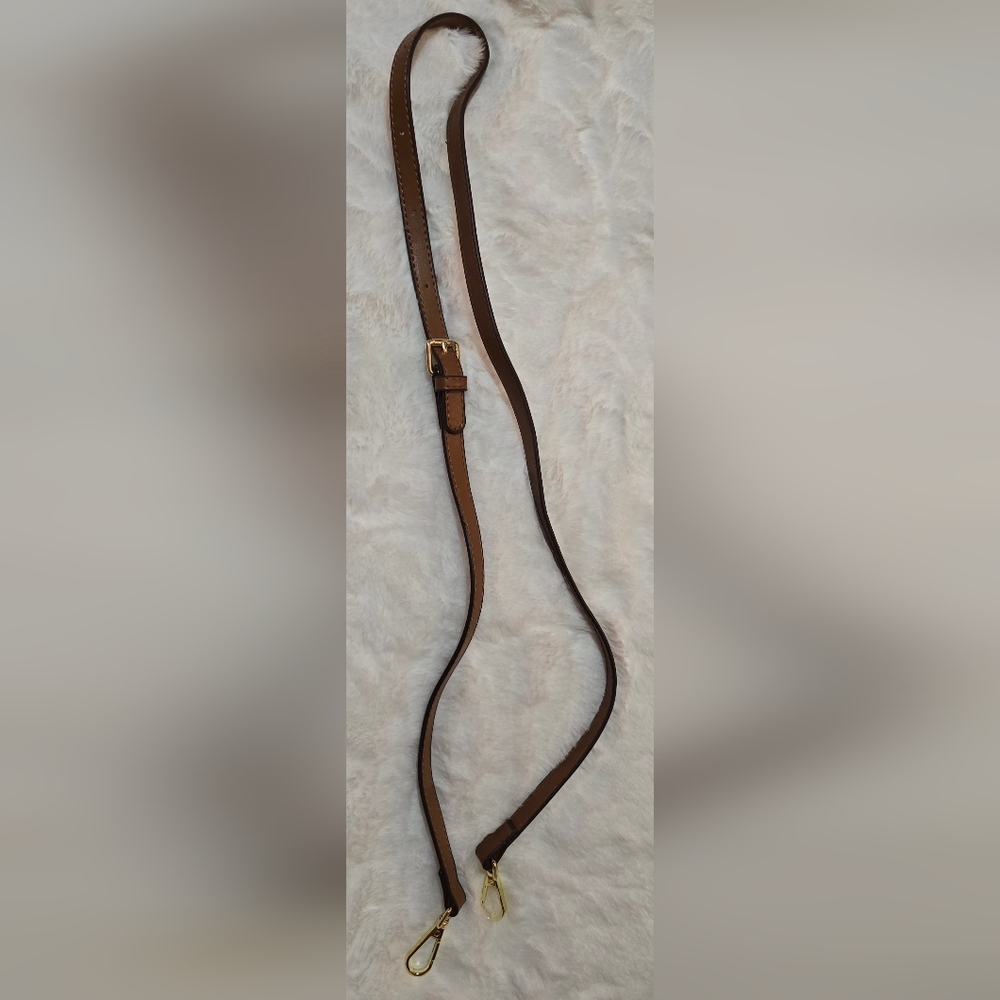 Brown crossbody Purse Strap with Gold Hardware